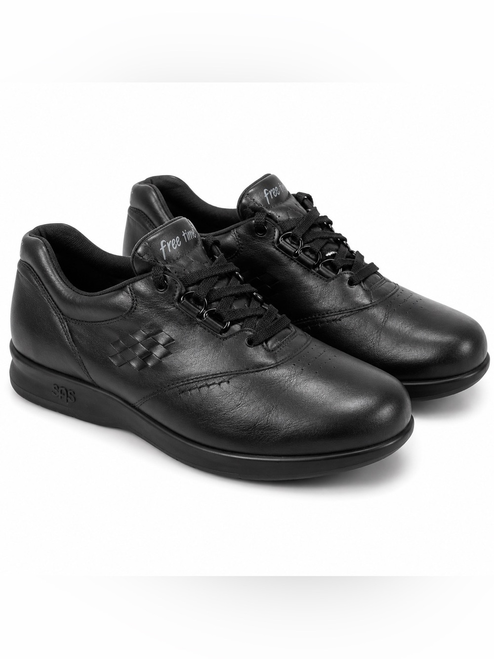 SAS Free Time Black Leather Comfort Walking Shoes Womens 9.5 WW Made USA